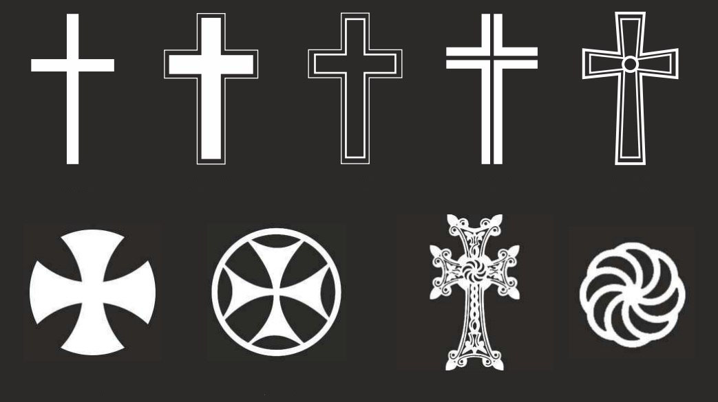Католические, грузинские, армянский кресты. Круг вечности